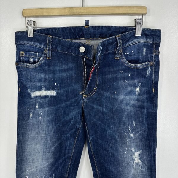 Dsquared2 Distressed Jeans Women's W32 L30 Tag 44 Ankle Zip Paint Splatter Slim