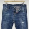 Dsquared2 Jeans Men's W32 L29 (Tag 36) Blue Denim Distressed Paint Splatter Slim