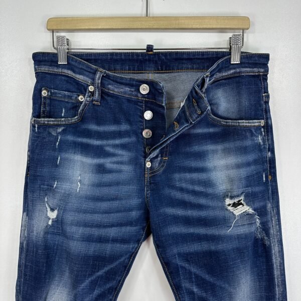 Dsquared2 Distressed Jeans Men's W32 L30 Tag 46 Blue Slim Skinny Stretch Denim