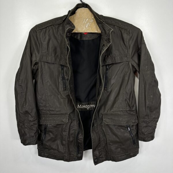 Wellensteyn Montgomery Jacket Men's Large Brown Military Coat Full Zip Vintage