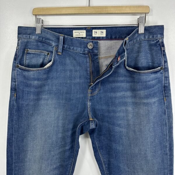 Tommy Hilfiger Denton Jeans Men's W34 L34 Blue Stretch Denim Regular Straight