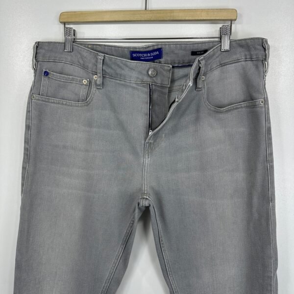 Scotch & Soda Skim Jeans Men's W38 L31 Grey Stretch Denim Slim Fit Skinny Zip