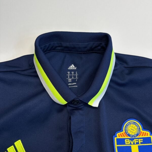 Adidas Sweden National Football Team Polo Shirt Men's Medium Navy Short Sleeve
