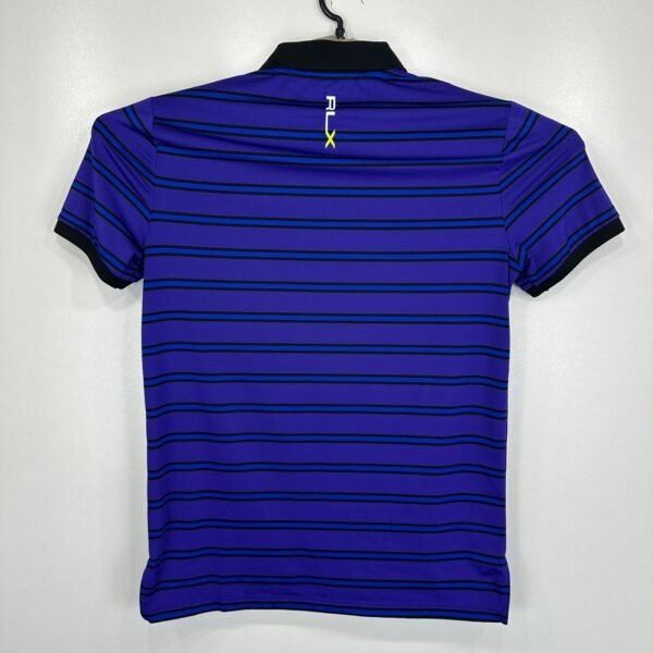 RLX Ralph Lauren Polo Shirt Men's Small Purple Striped Short Sleeve Stretch Golf