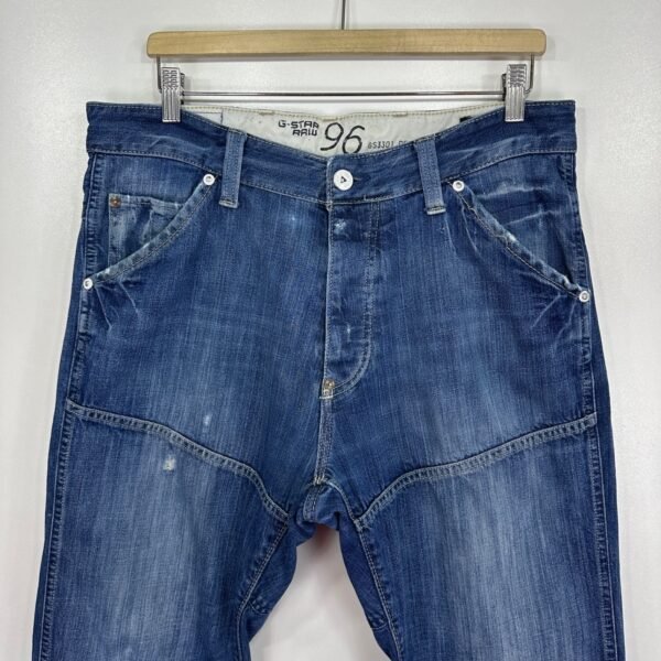G-Star 96 Elwood Heritage Embro Narrow Men's W34 L34 Blue Denim Regular Straight