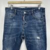 Dsquared2 Jeans Men's W32 L29 (Tag 36) Blue Denim Distressed Paint Splatter Slim