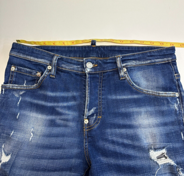 Dsquared2 Distressed Jeans Men's W32 L30 Tag 46 Blue Slim Skinny Stretch Denim
