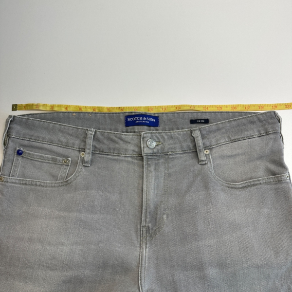 Scotch & Soda Skim Jeans Men's W38 L31 Grey Stretch Denim Slim Fit Skinny Zip