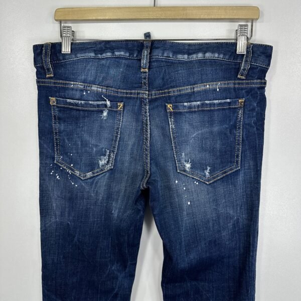 Dsquared2 Distressed Jeans Women's W32 L30 Tag 44 Ankle Zip Paint Splatter Slim