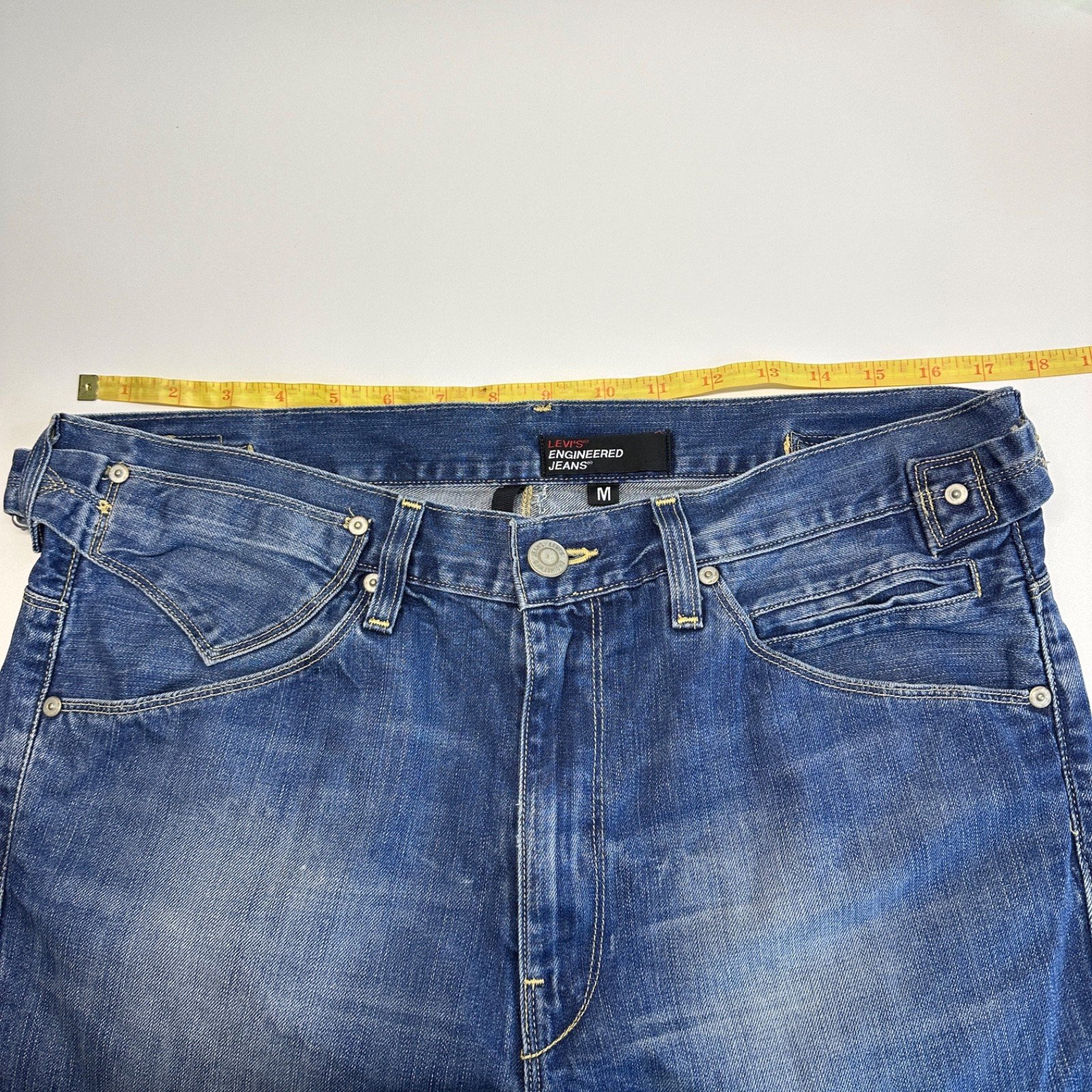 Levi's Engineered Denim Shorts W34 L14 Medium Blue Twisted Jean
