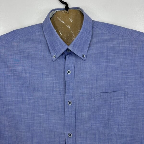 s-l1600-3 Paul & Shark Chambray Shirt Men's XL 43 17.5 Blue Short Sleeve Regular Fit