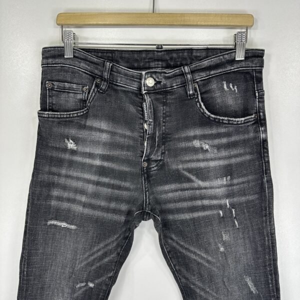 Dsquared2 Jeans Men's W32 L29 (Tag 46) Grey Denim Distressed Skater Slim Skinny