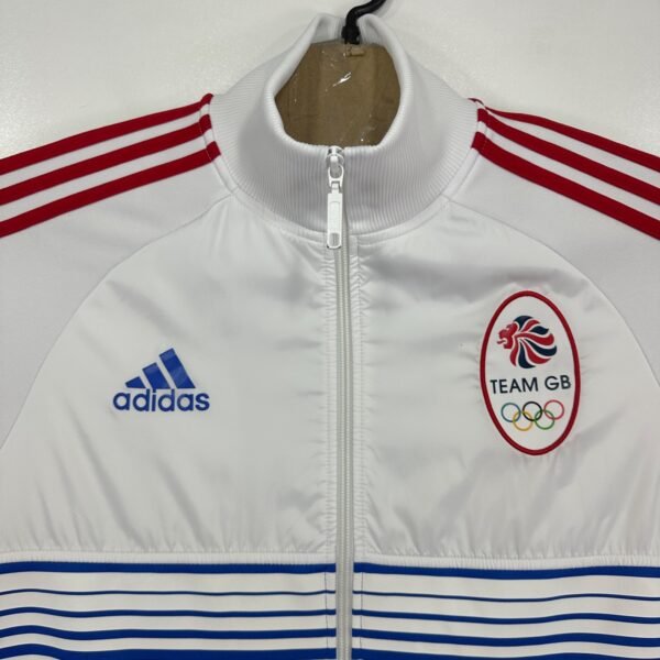 Adidas 2012 Olympics Team Great Britain Track Jacket Men's Medium White Blue