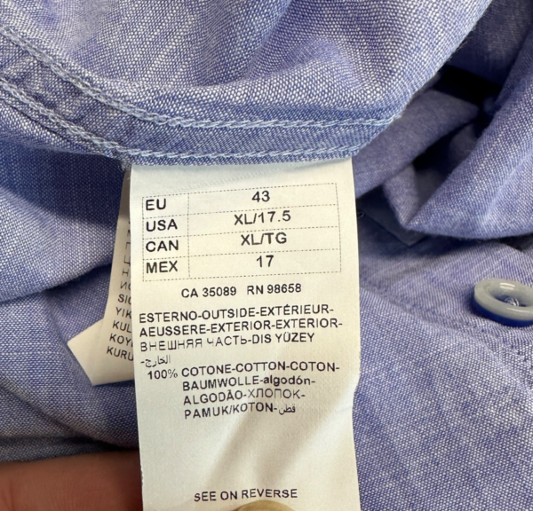 s-l1600-4 Paul & Shark Chambray Shirt Men's XL 43 17.5 Blue Short Sleeve Regular Fit