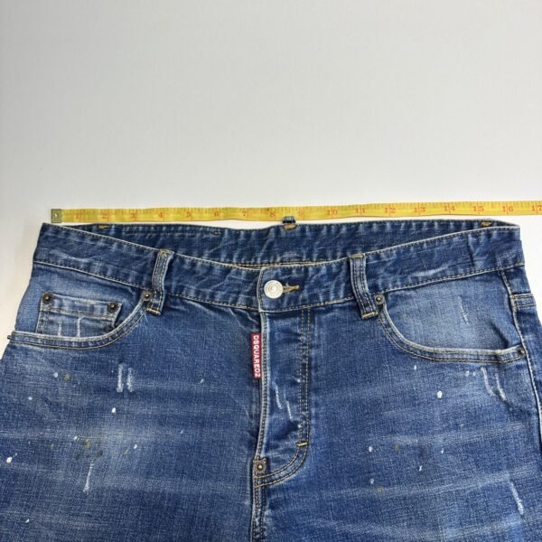 Dsquared2 Jeans Men's W32 L29 (Tag 36) Blue Denim Distressed Paint Splatter Slim