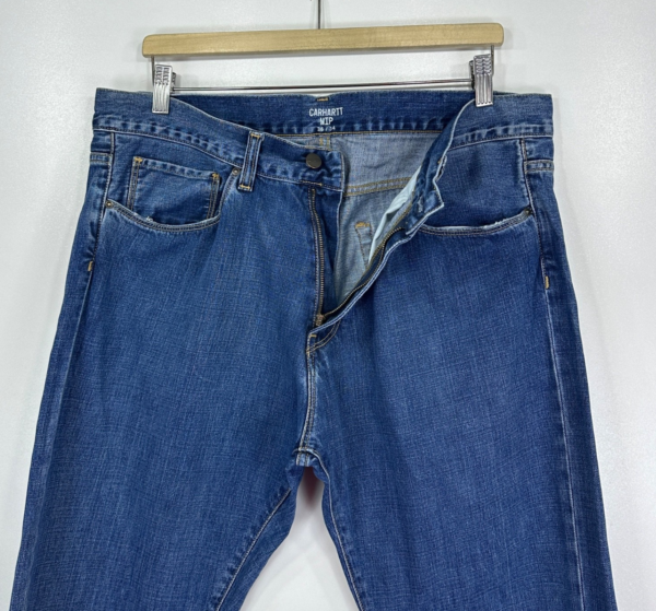 Carhartt WIP Vinton Pant Jeans Men's W36 L34 Blue Durable Denim Regular Straight
