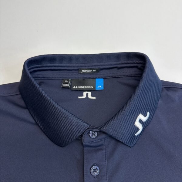 J.Lindeberg Tour Tech TX Jersey Polo Shirt Men's XL Navy Blue Short Sleeve Golf