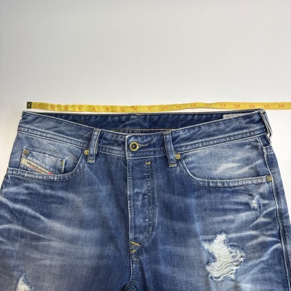 Diesel Buster Distressed Jeans Men's W33 L32 Blue Regular Slim Tapered Button