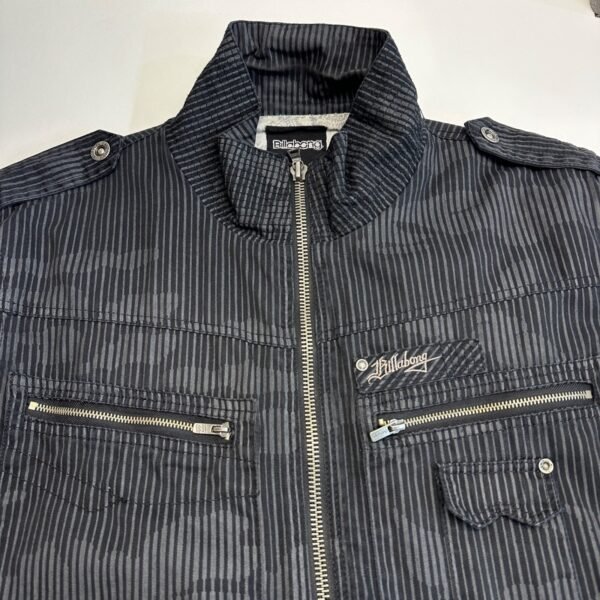 Billabong Jacket Men's Large Black Striped Military