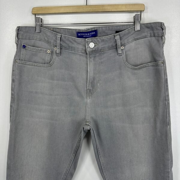 Scotch & Soda Skim Jeans Men's W38 L31 Grey Stretch Denim Slim Fit Skinny Zip