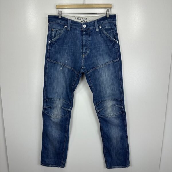 G-Star 96 Elwood Heritage Embro Narrow Men's W34 L34 Blue Denim Regular Straight