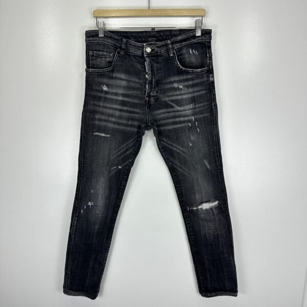 Dsquared2 Jeans Men's W32 L29 (Tag 46) Grey Denim Distressed Skater Slim Skinny