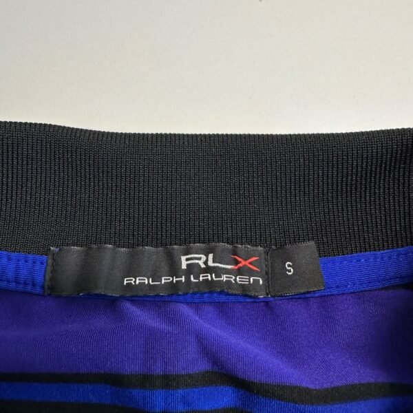RLX Ralph Lauren Polo Shirt Men's Small Purple Striped Short Sleeve Stretch Golf