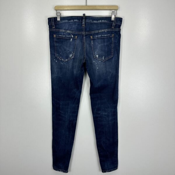 Dsquared2 Distressed Jeans Women's W32 L30 Tag 44 Ankle Zip Paint Splatter Slim