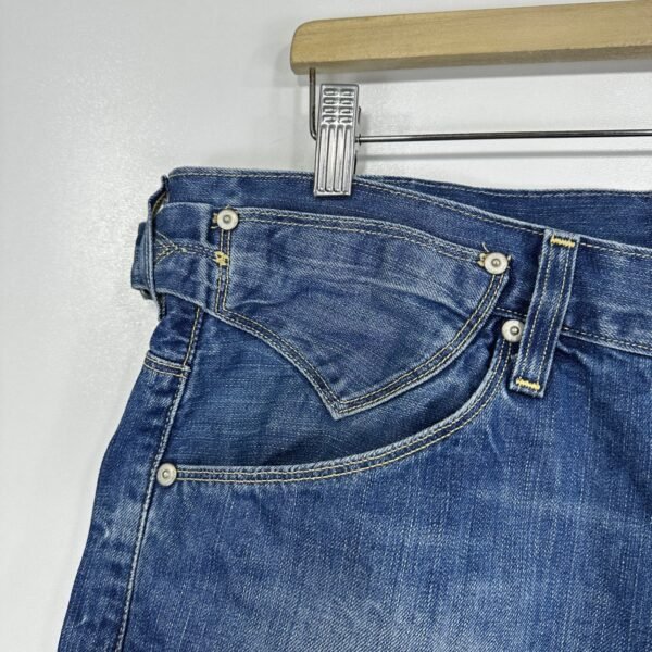 Levi's Engineered Denim Shorts W34 L14 Medium Blue Twisted Jean Buckle Back Y2K
