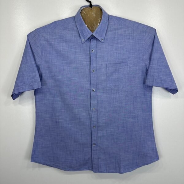 s-l1600 Paul & Shark Chambray Shirt Men's XL 43 17.5 Blue Short Sleeve Regular Fit