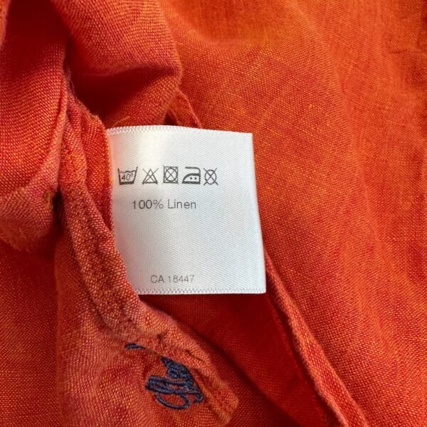 s-l1600-8 Stenstroms Linen Shirt Men's Small Orange Long Sleeve Slimline