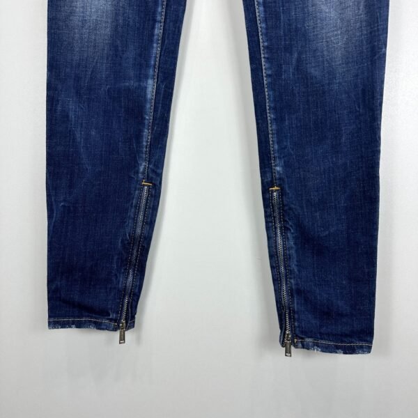 Dsquared2 Distressed Jeans Women's W32 L30 Tag 44 Ankle Zip Paint Splatter Slim