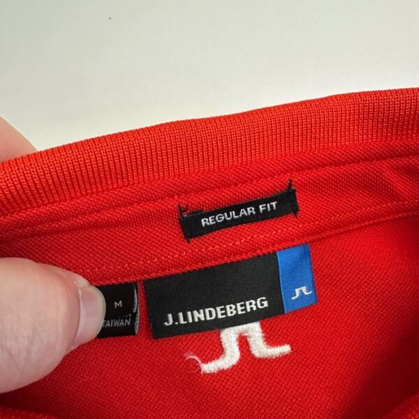 J.Lindeberg Polo Shirt Men's Medium Red Long Sleeve