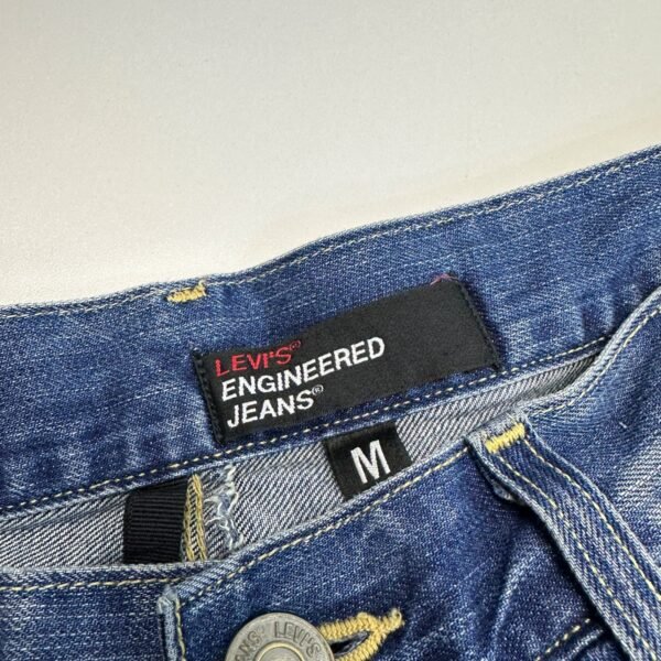 Levi's Engineered Denim Shorts W34 L14 Medium Blue Twisted Jean Buckle Back Y2K