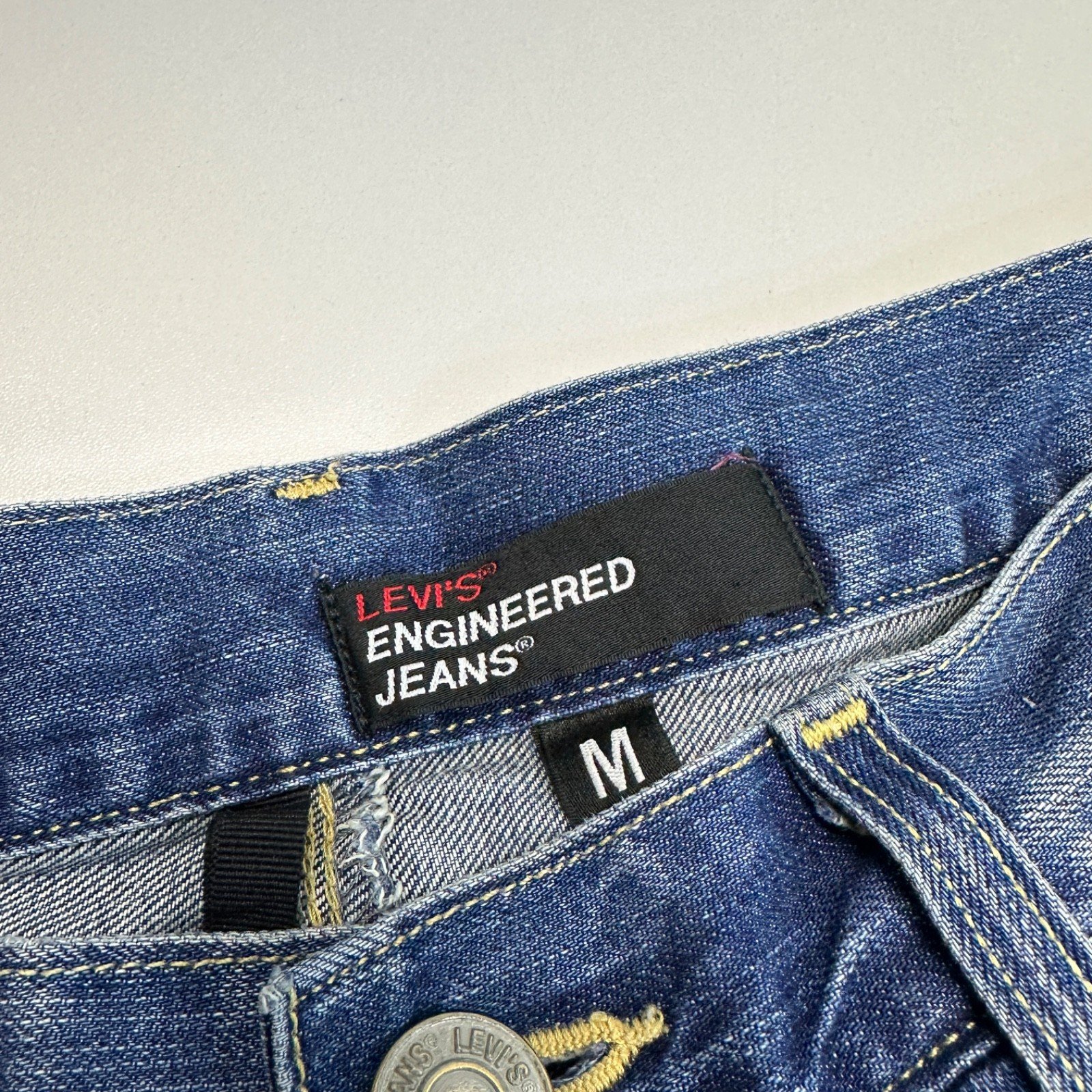 Levi's Engineered Denim Shorts W34 L14 Medium Blue Twisted Jean