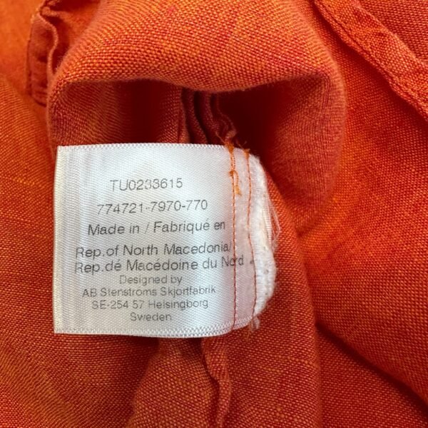 s-l1600-9 Stenstroms Linen Shirt Men's Small Orange Long Sleeve Slimline