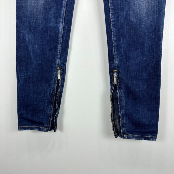 Dsquared2 Distressed Jeans Women's W32 L30 Tag 44 Ankle Zip Paint Splatter Slim