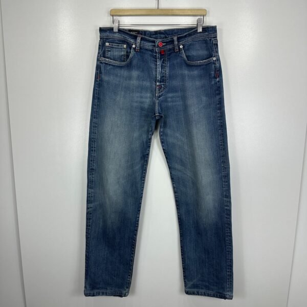 Kiton Jeans Men's W34 L33 (Tag 38) Blue Denim Button Regular Straight