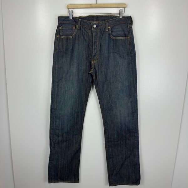 Levi's 501 Jeans Men's W36 L34 Blue Classic Denim Regular Straight Button Fly