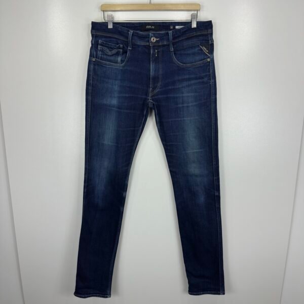 Replay Anbass Blue Stretch Denim Jeans W36 L36 M914Y