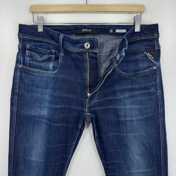 Replay Anbass Blue Stretch Denim Jeans W36 L36 M914Y