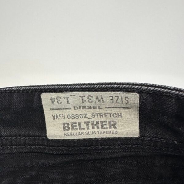 Diesel Belther Black Slim Tapered Jeans W34 L31