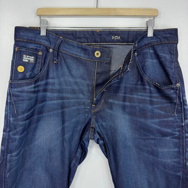 G-Star Arc 3D Slim Jeans Men's W38 L32 Blue Denim Twisted Tapered Leg Zip