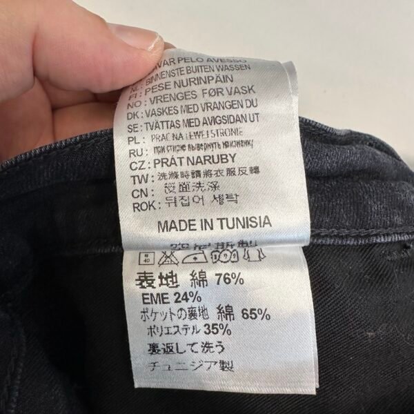 Carhartt Rebel Pant Jeans Men's W33 L34 Black Stretch Denim Slim Skinny Zip Y2K