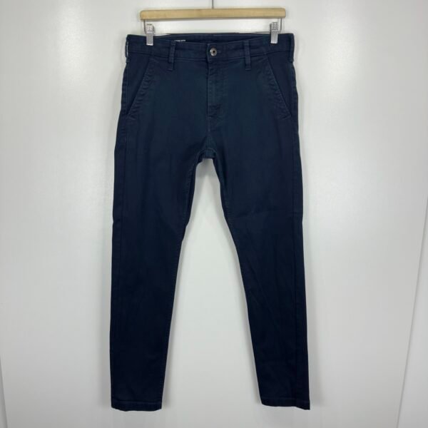 IMG_3923 Large G-Star Raw Skinny Chino 3.0 Pants Men's Trousers W31 L32 Blue Stretch Slim Zip