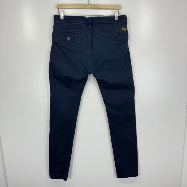 IMG_3928 Large G-Star Raw Skinny Chino 3.0 Pants Men's Trousers W31 L32 Blue Stretch Slim Zip