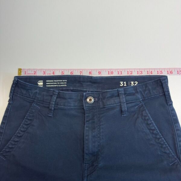 IMG_3931 Large G-Star Raw Skinny Chino 3.0 Pants Men's Trousers W31 L32 Blue Stretch Slim Zip