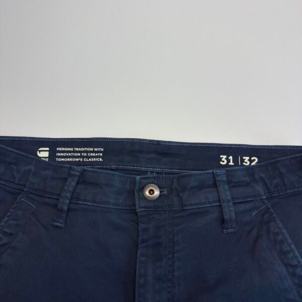 IMG_3933 Large G-Star Raw Skinny Chino 3.0 Pants Men's Trousers W31 L32 Blue Stretch Slim Zip