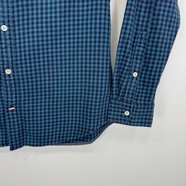 Tommy Hilfiger Casual Shirt Men's Size S Blue Check Long Sleeve Pockets Button Up