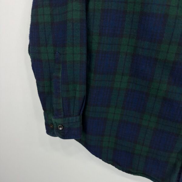 L.L.Bean Flannel Shirt Men's Size M Blue Green Tartan Plaid Check Long Sleeve
